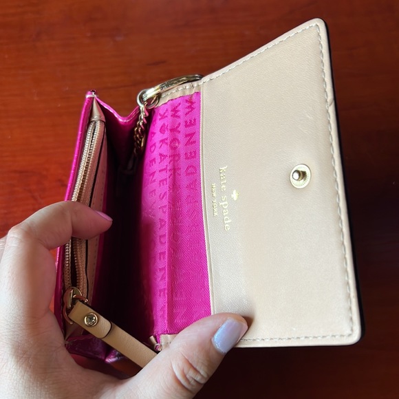 Kate Spade Wallet- Pink Small Flap with Keyring - Picture 3 of 3